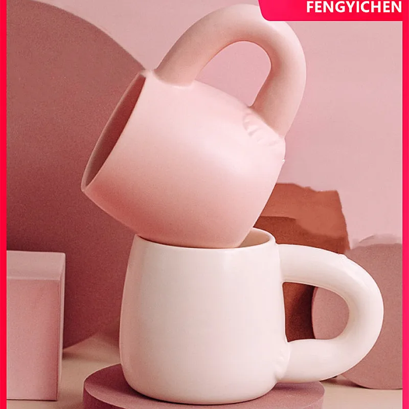 Modern Simplicity Ceramic Coffee Mug Kawaii Pink Funny Cool Cups Office Lover Creativity Gift 500ML Large Capacity Tazas Tea Cup