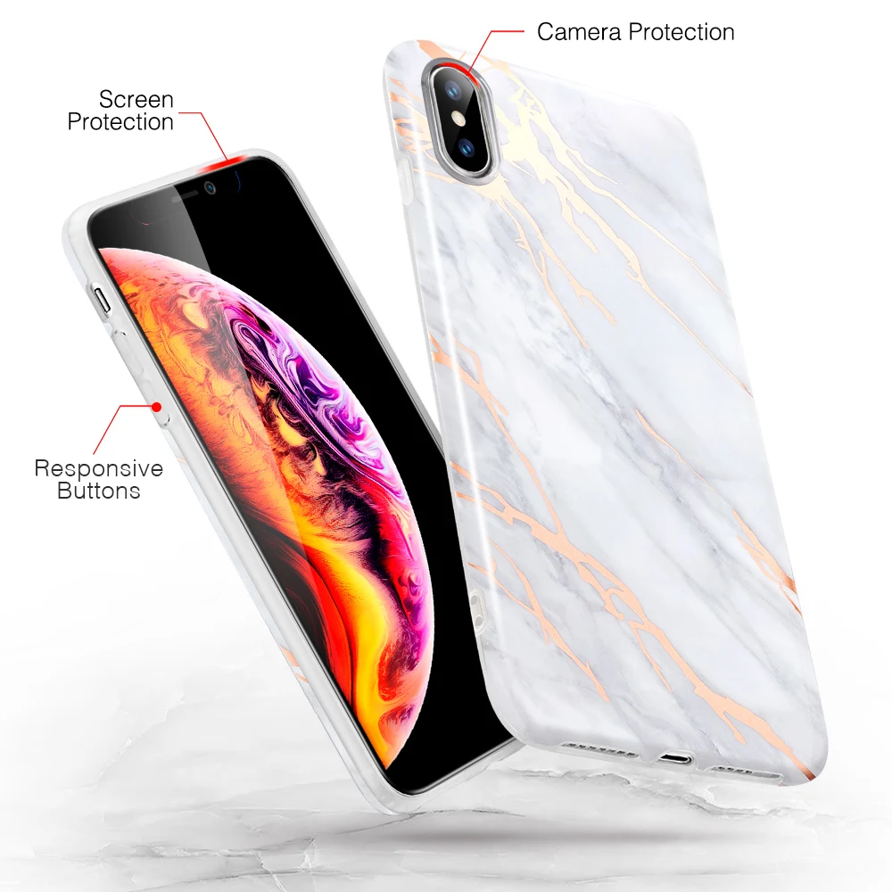 ESR чехол для iPhone X XS XR XS Max чехол тонкий мягкий, гибкий, из ТПУ чехол с мраморным рисунком для iPhone XS XR XS Max аксессуары для телефонов