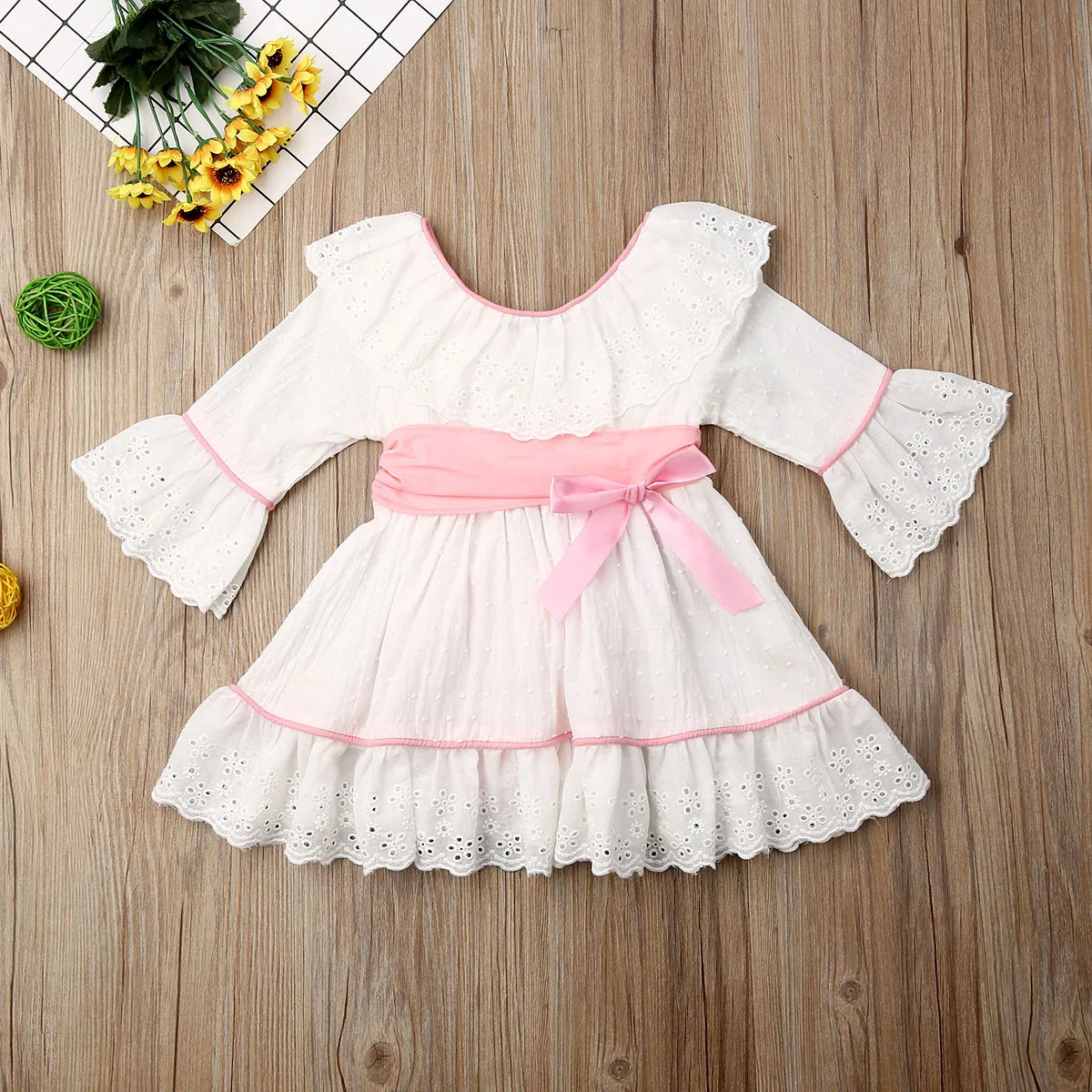 Платье принцессы с рюшами для маленьких девочек вечерние платья кружевными