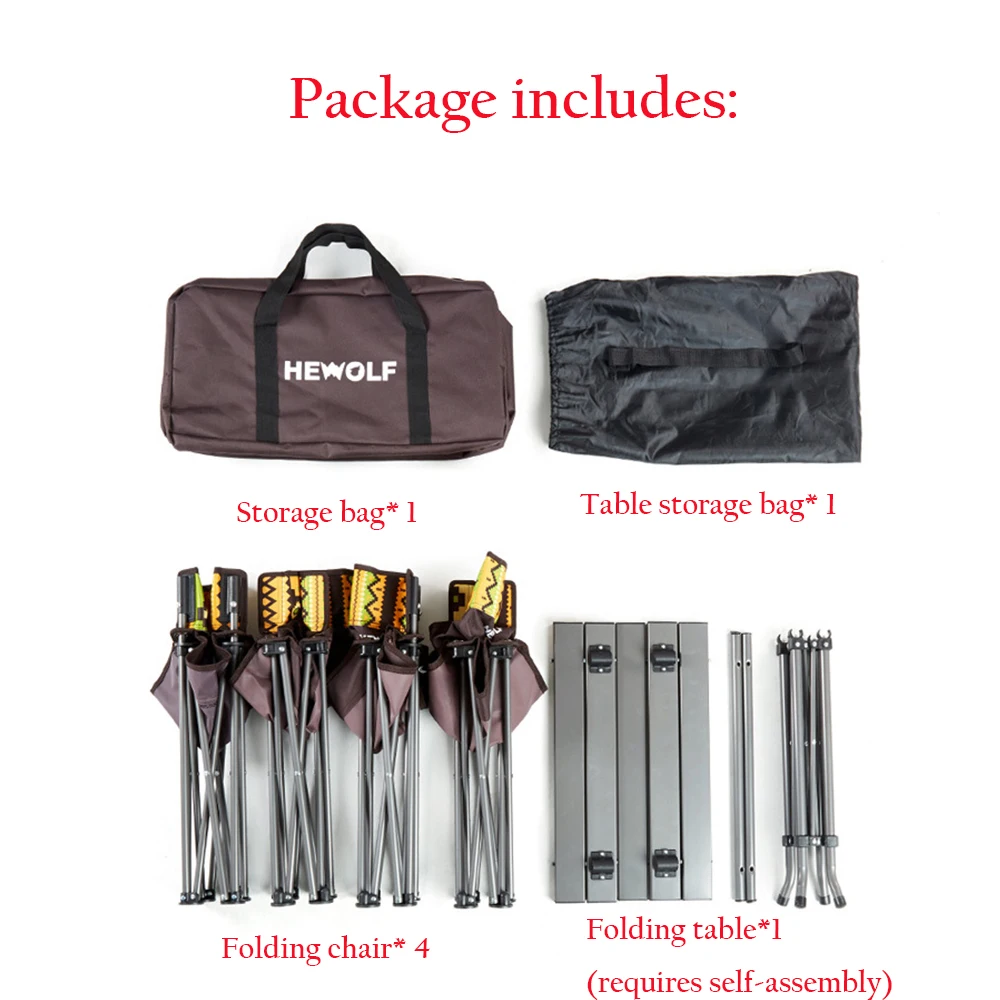 Открытый складной стол и стулья 5 шт. портативное хранилище для кемпинга