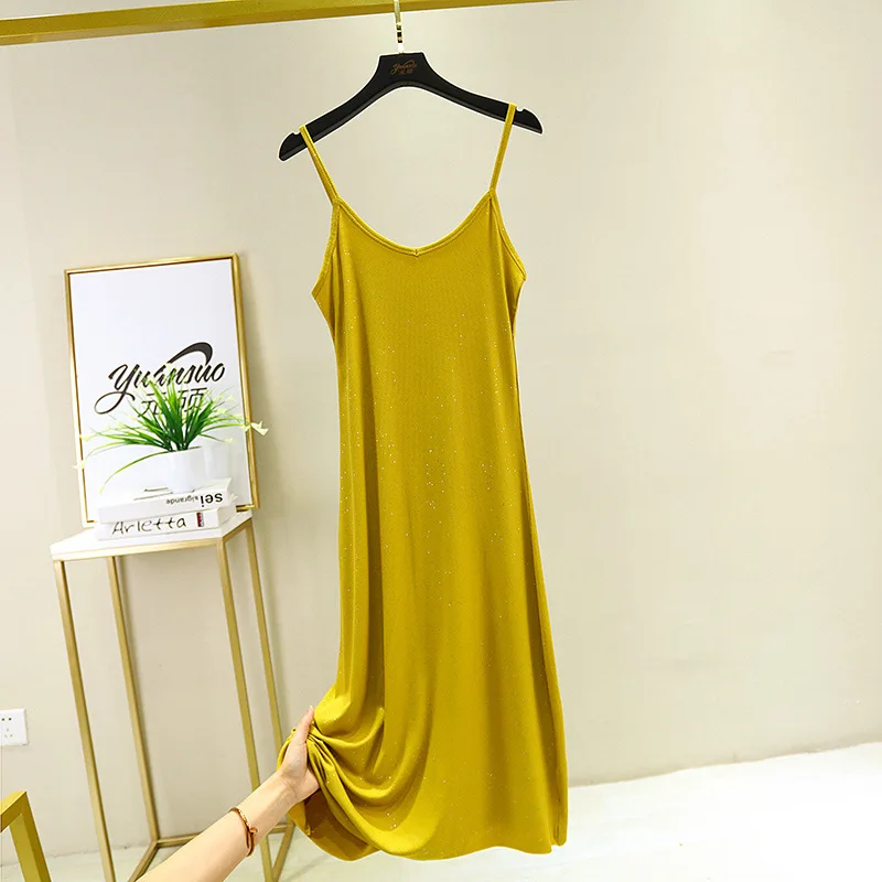 

Elegant Fashion Spaghetti Strap Women Dress Soft Smooth Female Summer Comfortable Modal Dresses High Quality O Neck Women Dress