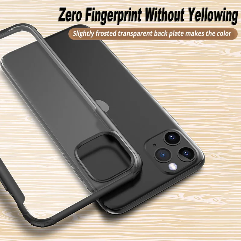Чехол для iPhone 12 Mini 11 Pro Max XR XS X 8 7 Plus SE 2020 прозрачный матовый бампер из ТПУ жесткая
