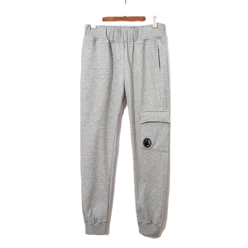 

2021 cp Pocket Zipper Lens Decorative Terry Fabric Casual Sweatpants Men 1:1 high copy