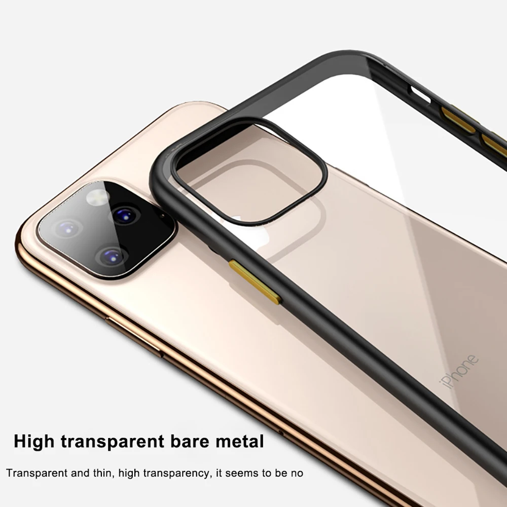 Frosted Black Glossy For iPhone 11 Pro Max Transparent Back Sanding Case Cover | Мобильные телефоны и аксессуары