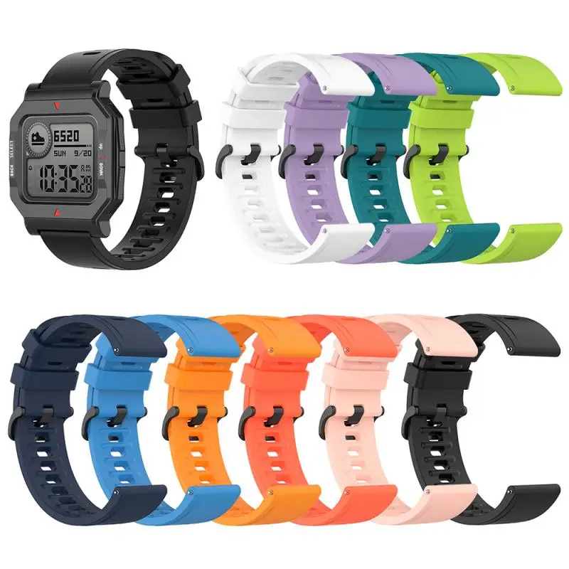 

2021 Colorful Soft Silicone Strap Sport WatchBand Smart Watch Wristband Wriststrap Bracelet Replacement For Huami Amazfit Neo