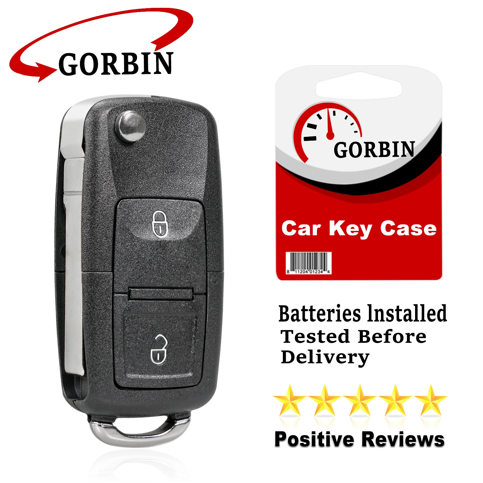 

GORBIN Remote Car Key Shell for Volkswagen VW Jetta Golf Passat Beetle Skoda Seat Polo B5 Flip Key Case 2 3 Buttons
