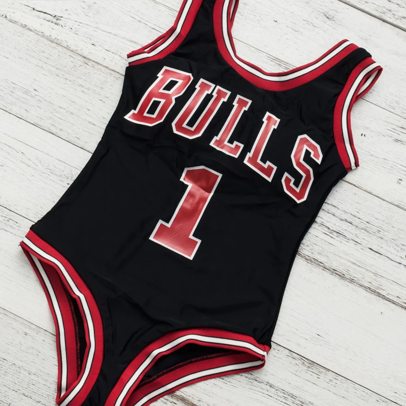 Красный цельный купальный костюм с буквенным принтом спортивная одежда для