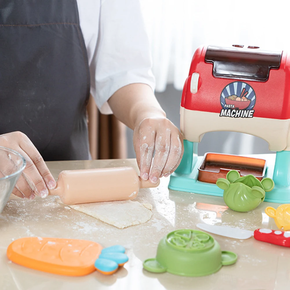

12 Colors Electric Noodles Maker Machine DIY Pretend Play Handmade Color Mud Kitchen Toys Set with Mould for Kids