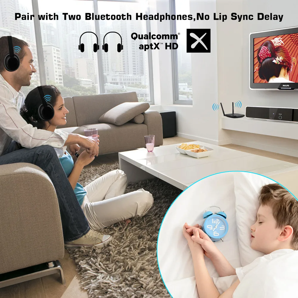Bluetooth 5 0 аудио приемник с дальностью действия 80 м 3 в 1 передатчик AptX LL/HD для