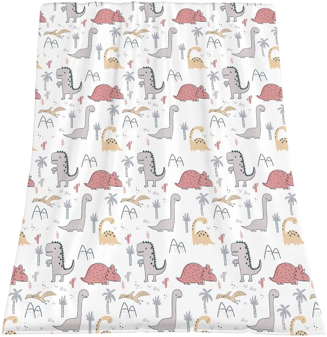 

Tailms Flannel Blanket Kids Cute Animal Throw Blankets Personalized Dinosaur Design Suitable for Kids Boys Girls Bedroom