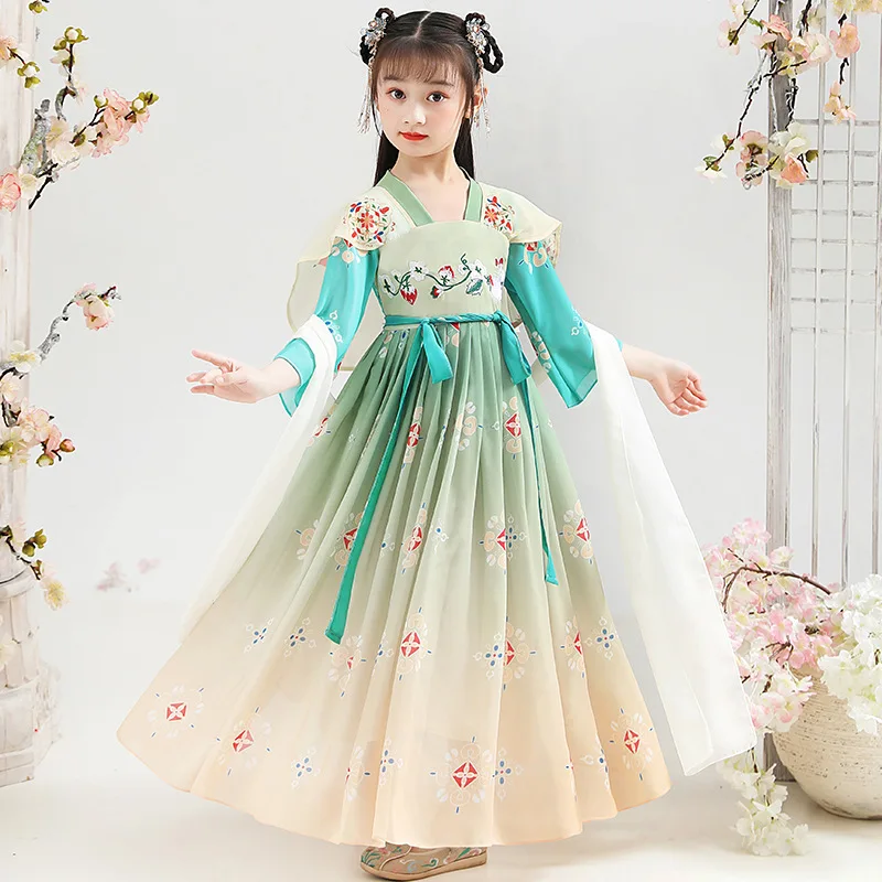 Одежда ханьфу для девочек новая детская одежда платье Тан античная юбка ru