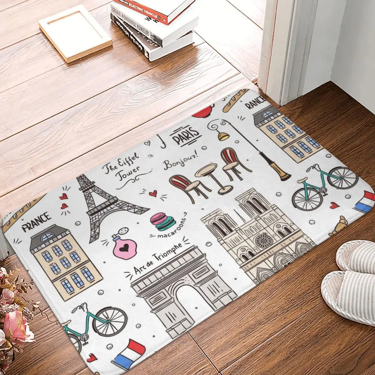 

Разноцветный напольный коврик с рисунком Эйфелевой башни в Париже, напольный коврик из полиэстера для спальни, кухни, домашний коврик, кове...
