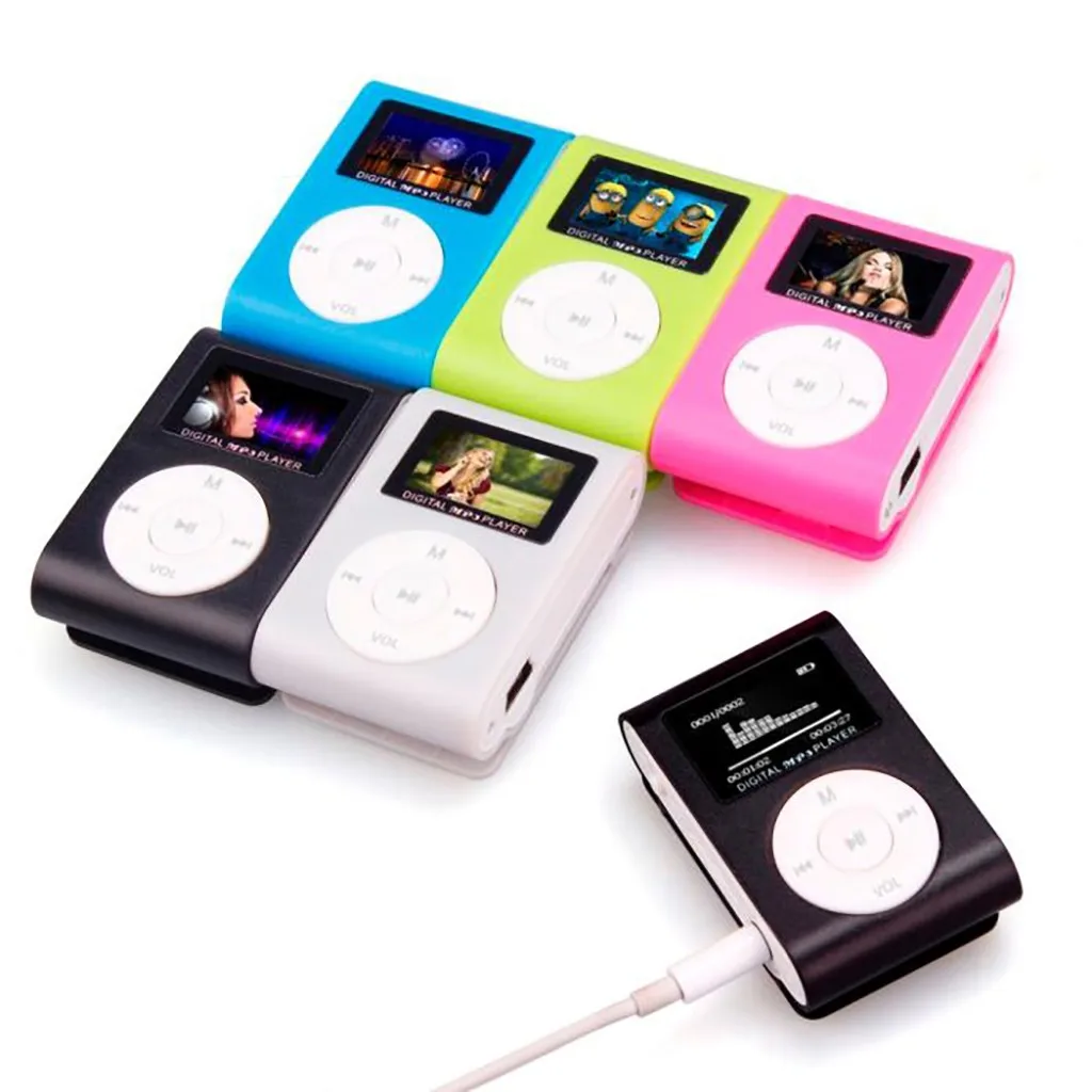 Мини USB Клип MP3-плеер ЖК-экран Поддержка 32 ГБ Micro SD TF карта динамик Стильный дизайн