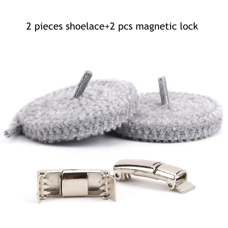 Magnetic Lock Shoelaces New Plush Elastic No tie Shoe laces Sneakers for Shoelace Kids Adult Boots Laces One Size Fits All Shoes