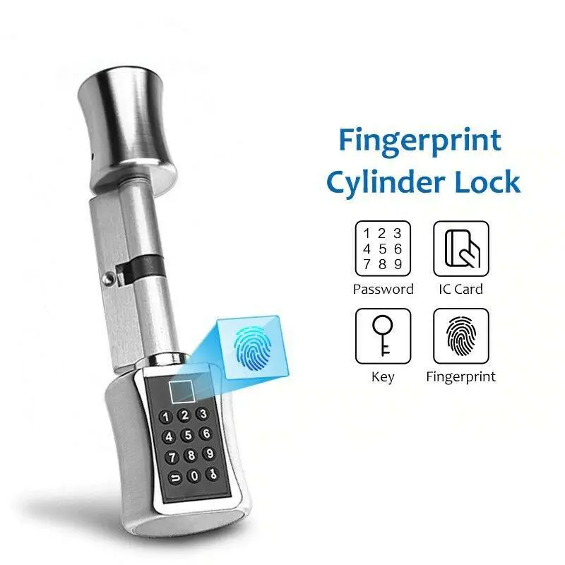 Dreamburgh New Smart Cylinder Lock Keyless Electronic Door Digital Fingerprint Keypad Code Electric with Voice Prompt | Обустройство