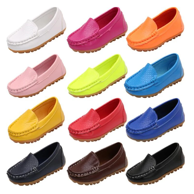 Candy Colors Size 21-37 Children Shoes Girls PU Leather Casual Soft Comfortable Moccasins Boys Loafers Kids Slip On | Детская одежда и