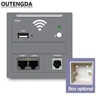 86-Тип беспроводной встроенный в стену AP WiFi маршрутизатор RJ45 802.3af POE точка доступа Wi-Fi с USB зарядным телефоном RJ11 переключатель вкл.выкл.