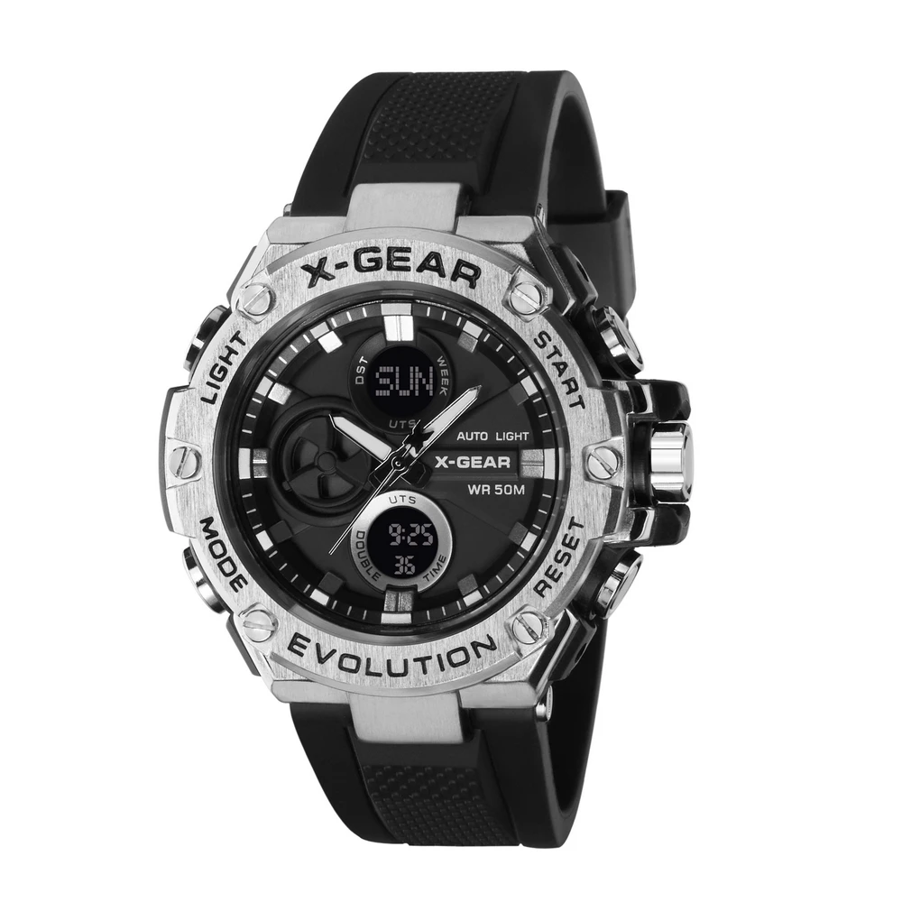 

X-GEAR Brand Luxury Sport Watch Men Digital Watches 5Bar Waterproof Military Dual Display Wristwatches relogio masculino 3847