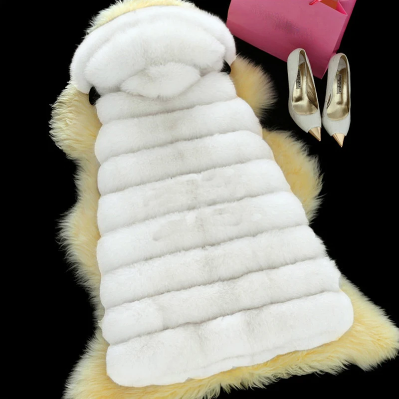Женский меховой жилет Имитация белой лисы мохеровая куртка Женская длинная без