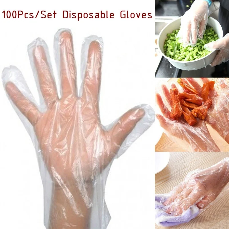 Новые 100 шт прозрачные одноразовые перчатки кухонные аксессуары для