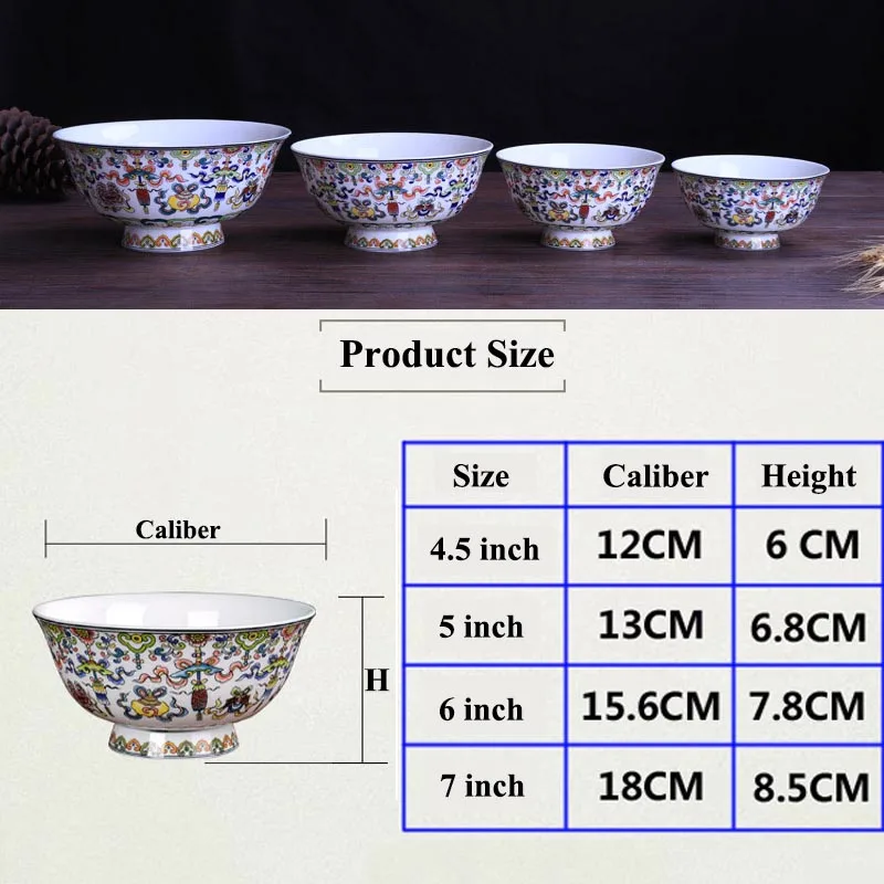 4 5/5/6/7 дюймов Цзиндэчжэнь Керамика посуда китайский костяного фарфора Риса Дома