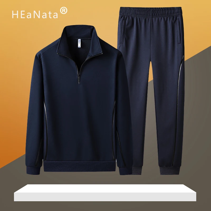

New Autumn Track Suit Men's Casual Sports Suits Fashion Lapel Zipper Tracksuit for Men 2 Pieces Set Bodybuilding Clothes Men