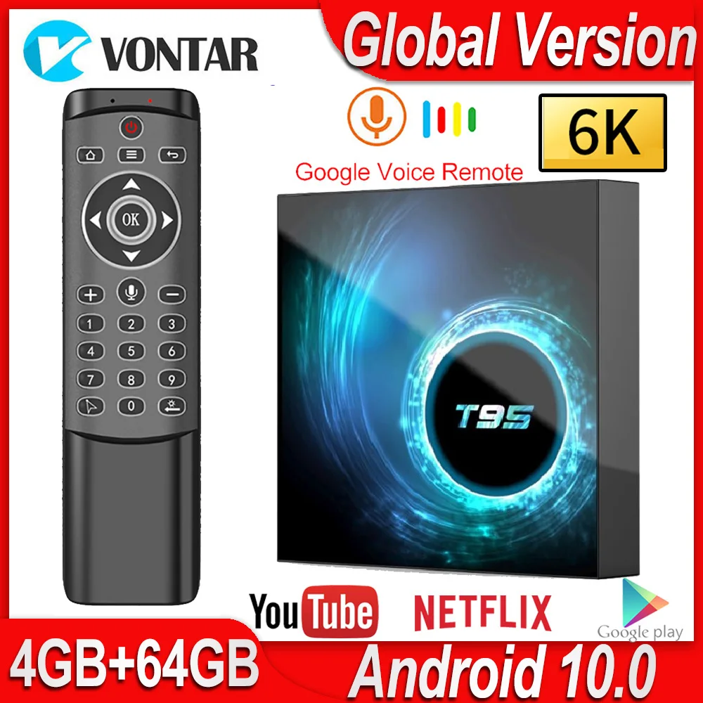 T95 Android 10 Smart TV Box 4 Гб ОЗУ 32 64 ГБ 16 Allwinner H616 четыре ядра H.265 4K медиаплеер pk H96