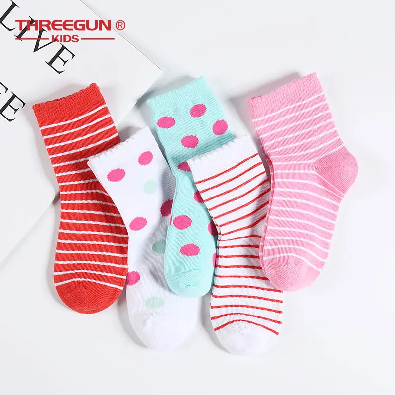 Носки для девочек THREEGUN X Disney милые хлопковые дышащие эластичные начинающих