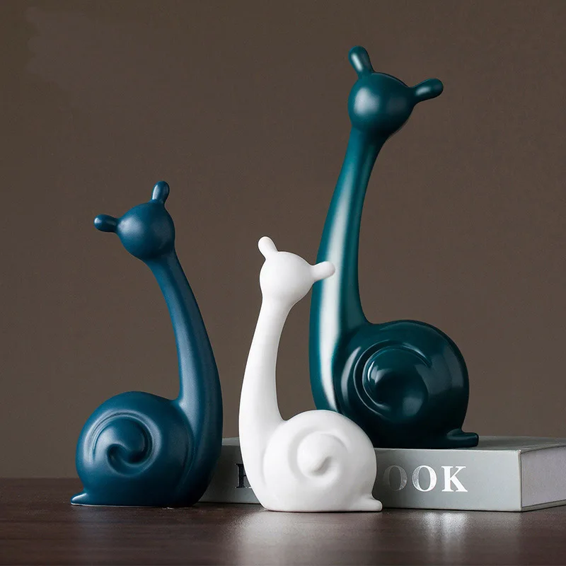 

Керамические украшения для животных в скандинавском стиле, улитка, олень, слон, лебедь, кролик, креативные домашние украшения, подарки для друзей на день рождения