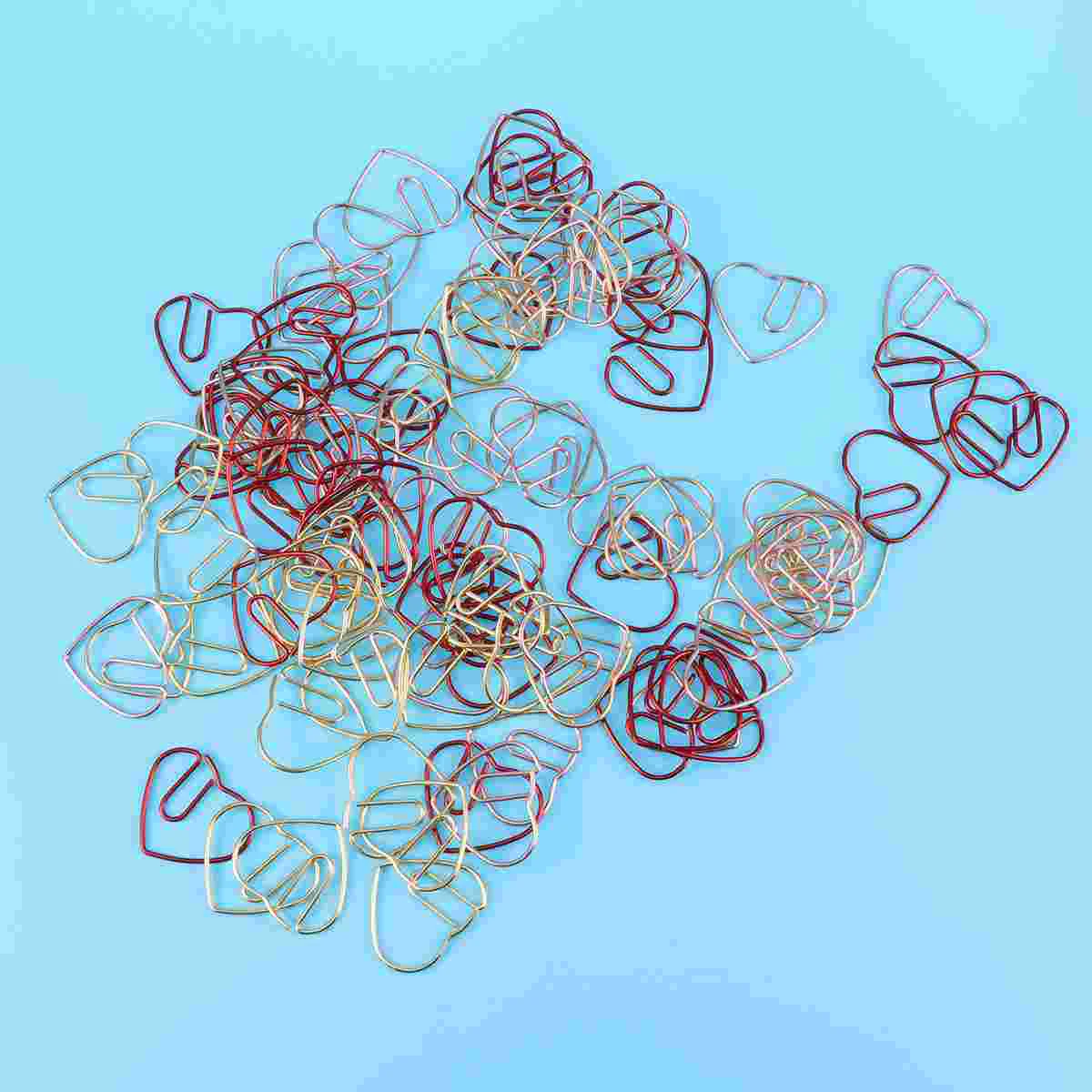 

100 шт., бумажные зажимы в форме сердца, креативная форма для офиса, школы, блокнота (смешанные цвета)