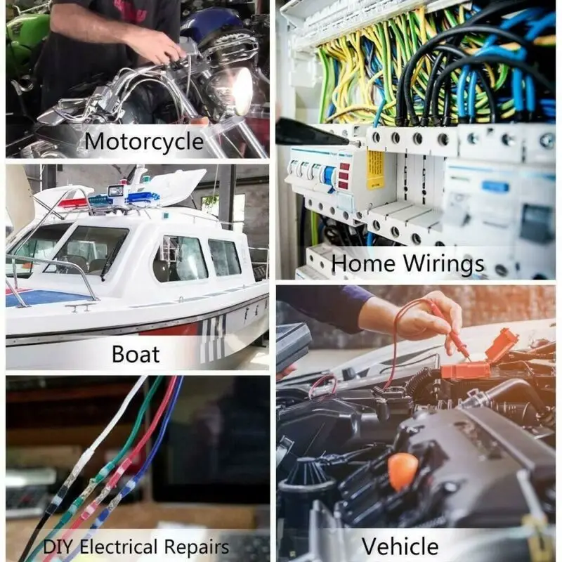 

315Pcs Assorted Spade Terminals Insulated Cable Connector Electrical Wire Crimp Butt Ring Fork Set Ring Lugs Rolled Kit