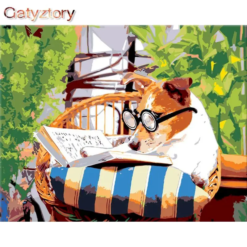 GATYZTORY Набор для рисования по номерам на холсте с собакой | Дом и сад