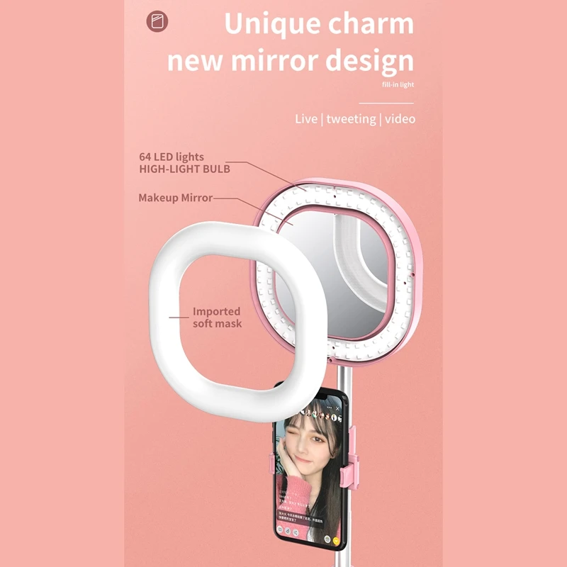 

Y3 Phone Fill Light, Folding Integrated Telescopic Desktop Stand, Ring Light with Phone Stand