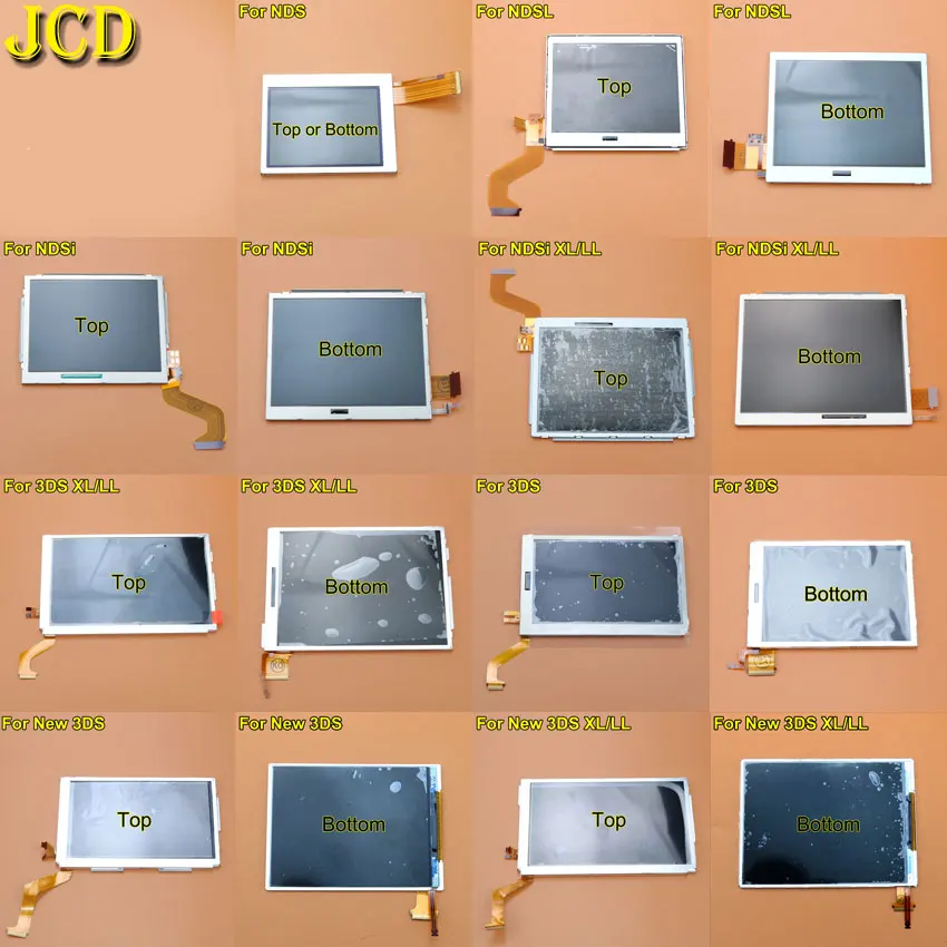 JCD верхний нижний/верхний Нижний ЖК экран для nasud DS Lite NDSL/NDS NDSi новых 3DS XL LL|Запасные