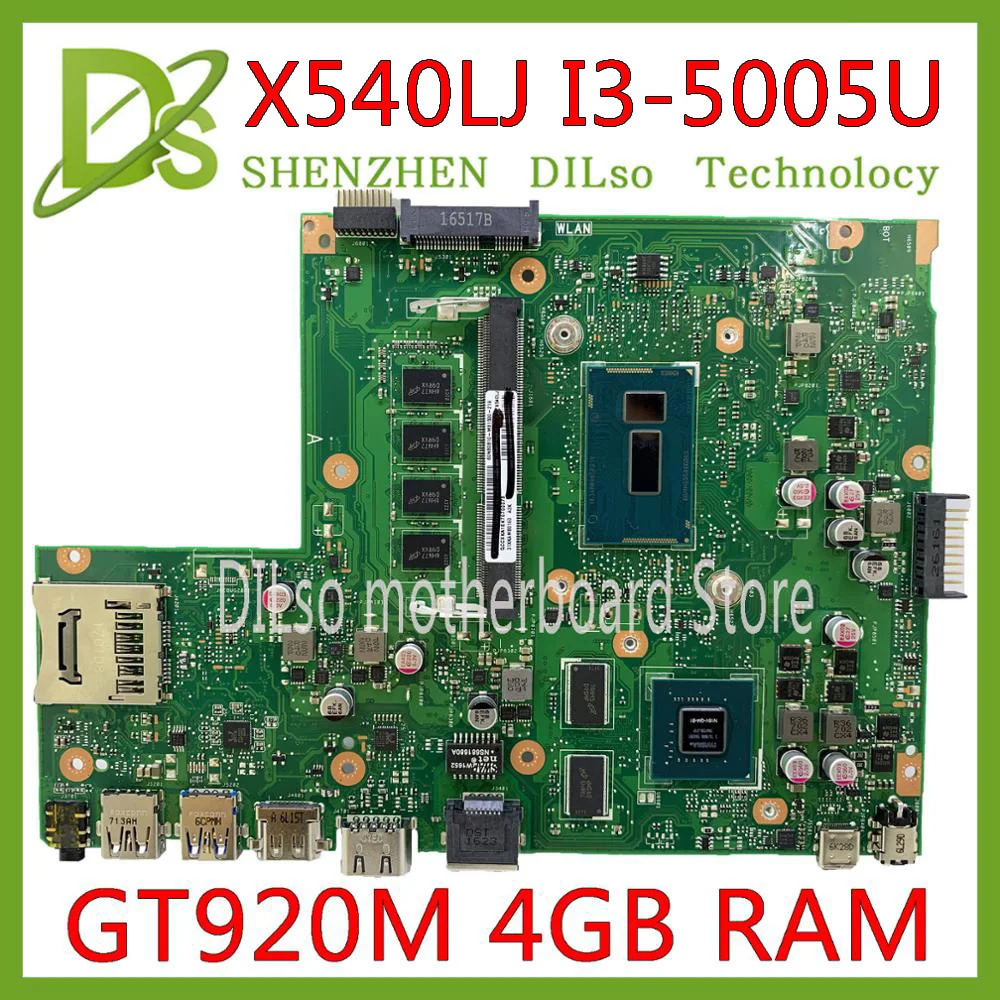 KEFU X540LJ материнская плата для ASUS X540L F540LA X540LA ноутбука 4G RAM I3 5005U REV2.1 тестовая работа