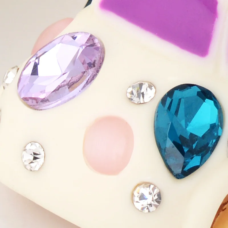 Милый модный 3D брелок Стразы в форме автомобиля Металлический Эмалированный для