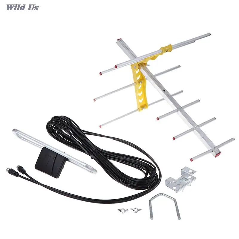 

1pc Outdoor 100Mile Amplified 8 Yagi Antenna HD TV 10dB Long Range UHF/VHF/FM HDTV