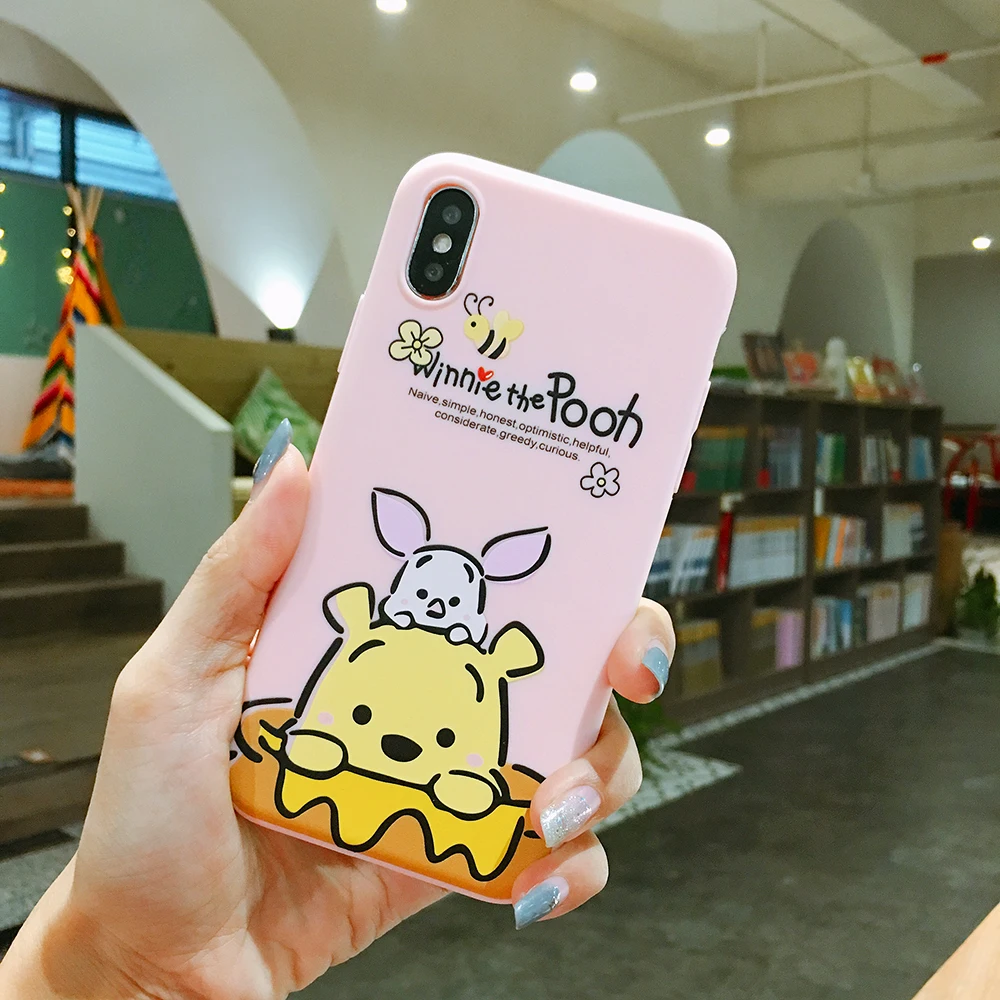Медвежонок пух чехол для телефона s для iphone 6 6S 7 8 Plus X XS MAX XR 11 Pro MAX милый мультяшный Мягкий ТПУ силиконовый чехол