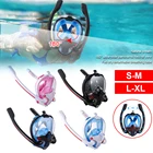 Универсальная маска для подводного плавания на все лицо, незапотевающая панорамная маска для плавания на 180 , маска для плавания с защитой от утечки, двойные трубки для взрослых, Прямая поставка