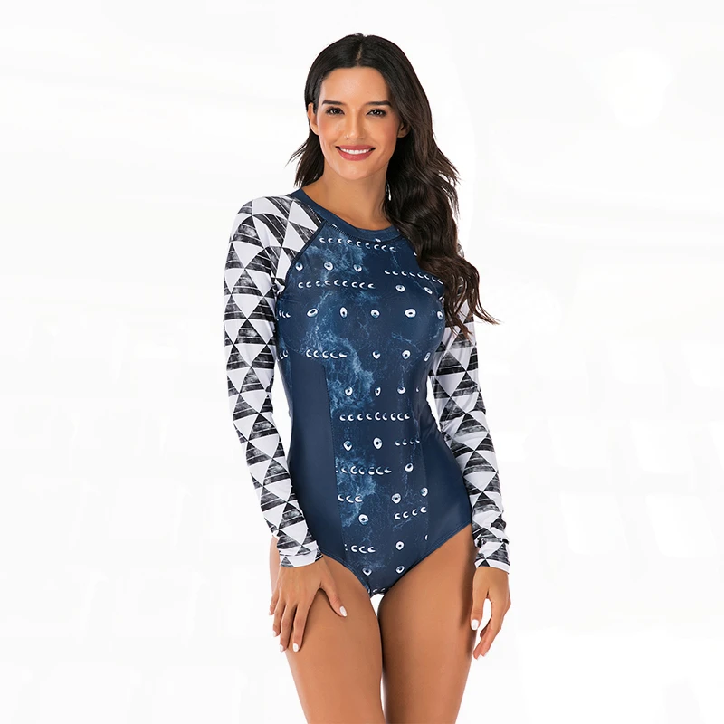 Полноразмерный костюм для плавания купальный с топом сплошной купальник длинным