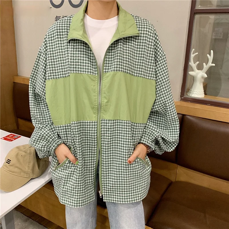 

Plaid Jackets Women BF Korean Harajuku Ulzzang Style Casual Ladies Basic Outwear Long Sleeve Loose Trendy All-match High Quality