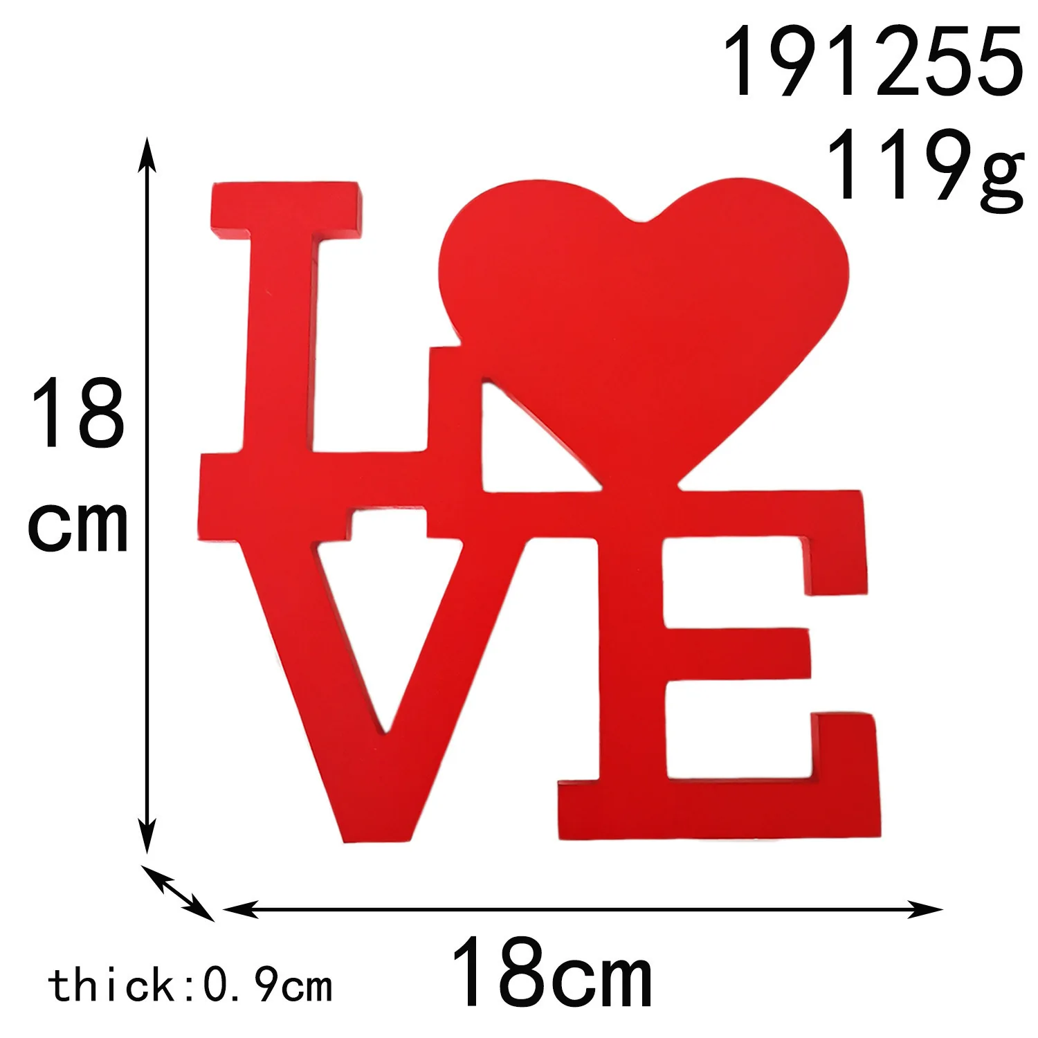 2x красный деревянный блок любовь значок DIY настенный столешница Декор вырез