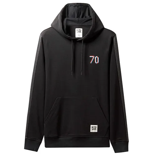 61Black Giordano мужской свитшот кенгуру, с капюшоном из натурального хлопка,с небольшой вышивкой на груди - Цвет: 61Black