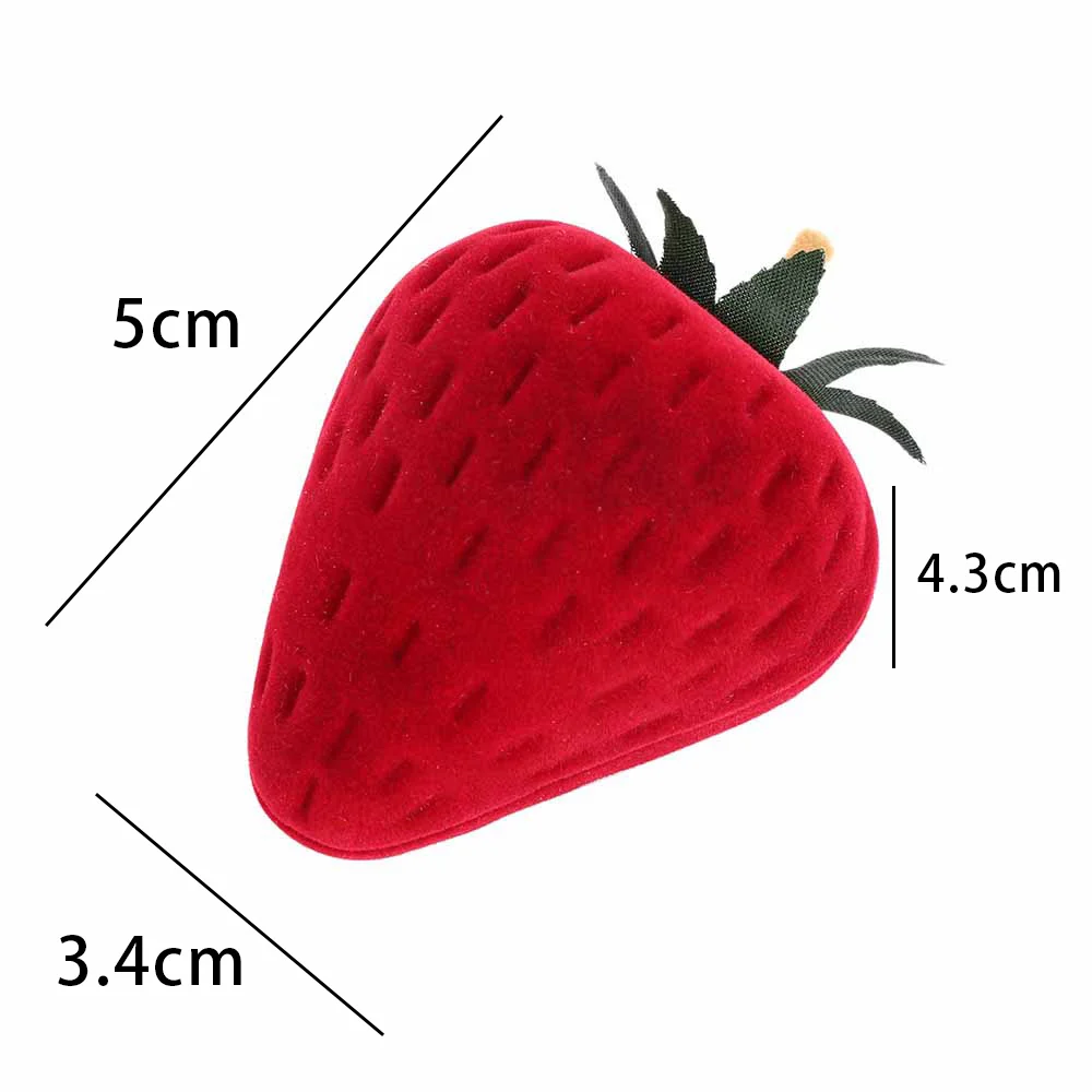 

Cute Strawberry Velvet Wedding Velvet Earrings Ring Box Jewelry Box Jewelry Display Case