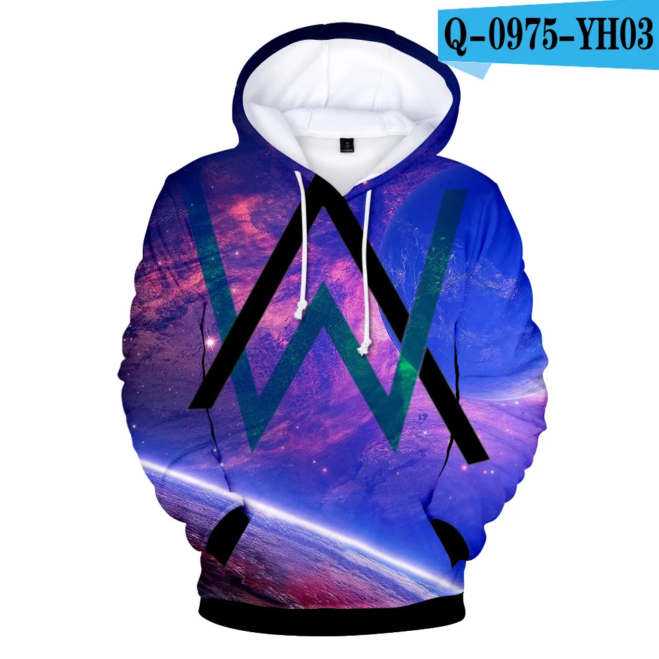Стиль Alan Walker электронная музыка Tiancai Allen Walker сопутствующие товары осенняя одежда 3D цветная печать Толстовка - Цвет: Белый