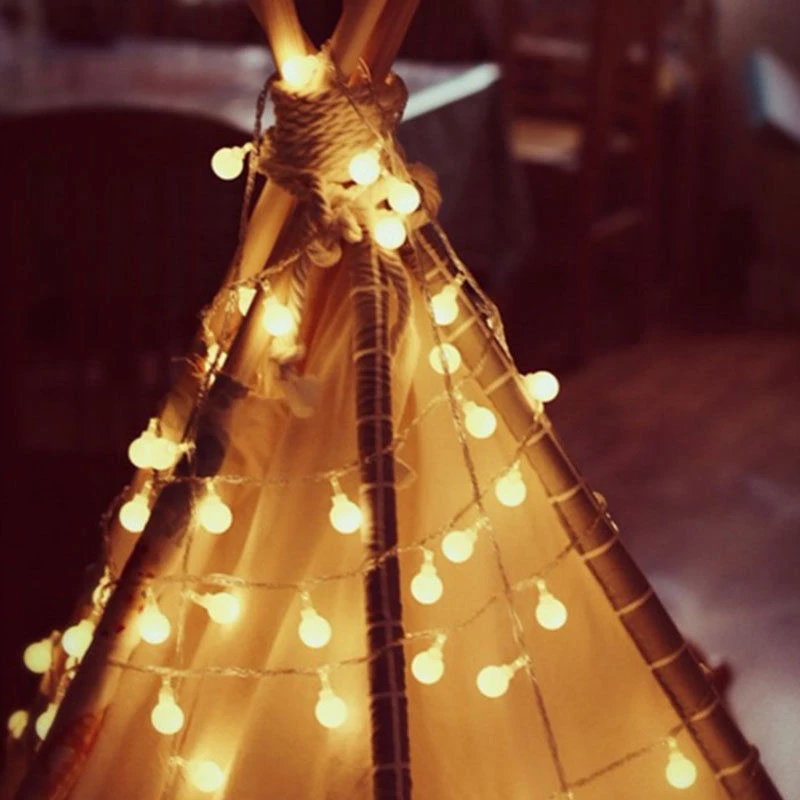 

6/10m Holiday Light Chain Ball LED String Lighting USB Lamp Bulb Light String Waterproof Outdoor Wedding Christmas Led String
