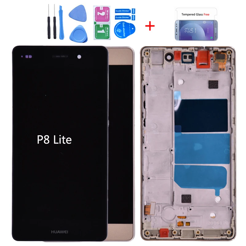 ЖК дисплей с сенсорным экраном и дигитайзером в сборе рамкой для Huawei P8 Lite ALE L21