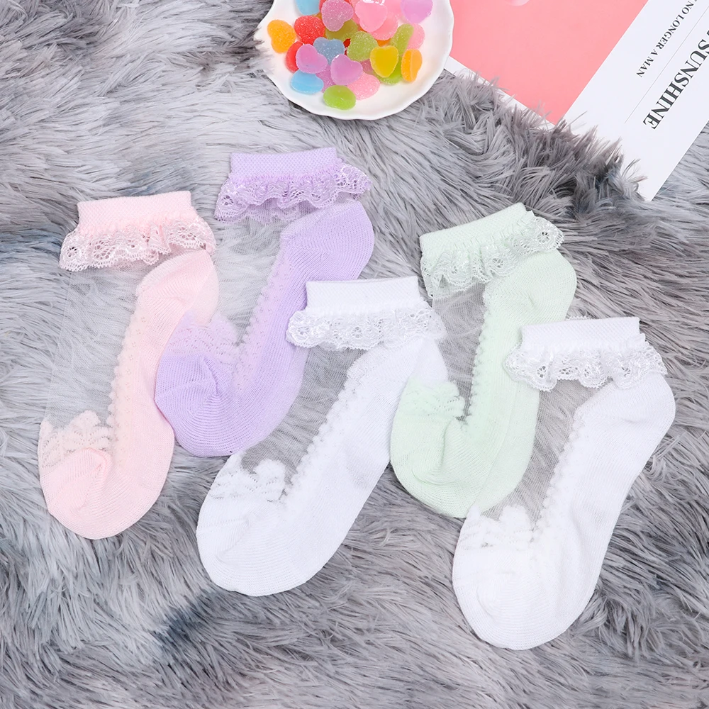 1 пара мягких кружевных носков милые носки ярких цветов для новорожденных