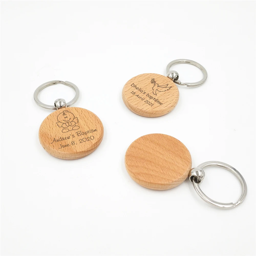 Деревянные брелки для ключей с крестинами на заказ сувенир в честь первого