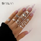 Sindlan 10 шт. винтажные серебряные кольца в форме сердца для женщин Бохо панк звезда ракушка очень странные дела женские эмо модные ювелирные изделия Anillos